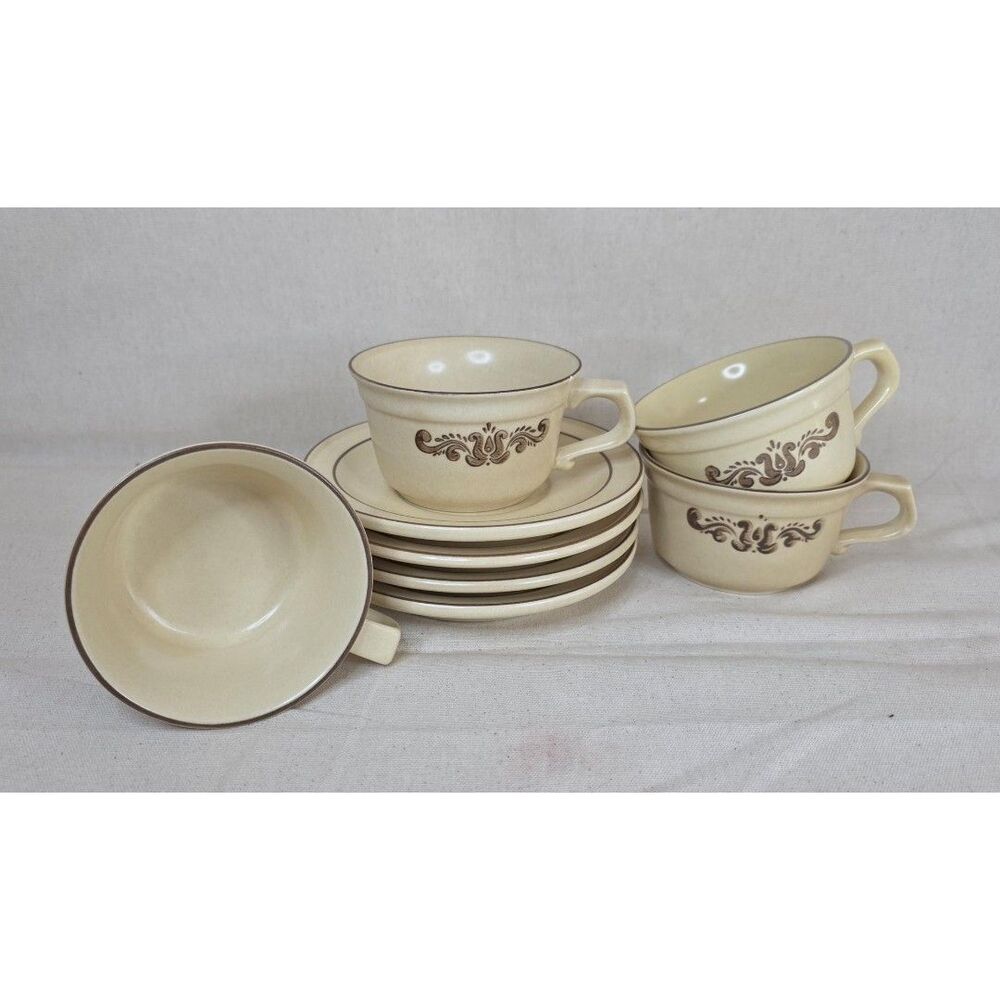 VTG Pfaltzgraff Village | Cups with Saucers | Set of 4 | Stoneware | 1970s Mark